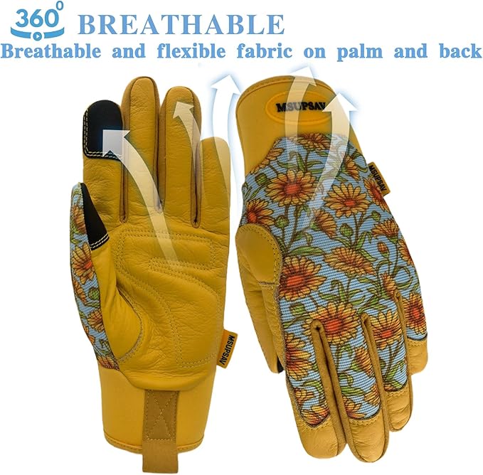 Thorn Proof&Puncture Resistant Gardening Gloves with Grip,Garden Gloves for Women, Leather Work Gloves,Gifts