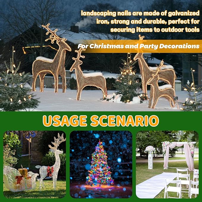 6 Inch Galvanized Landscape Staples, 200 Pack 10 Gauge Garden Stakes Plant, Hot-dip U-Shaped Tent Stakes Cover Stakes for Sod Anchoring Landscape Fabric Irrigation Tubing