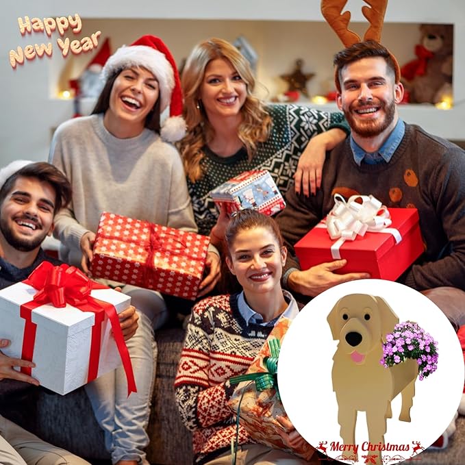 Golden Retriever Dog Planter Plant Pots,Cute Garden Dog Flower Planter,Dog Planters Birthday Gifts for Women,Office,Indoor/Outdoor Decor(9.45 * 7.17 * 13.82in)