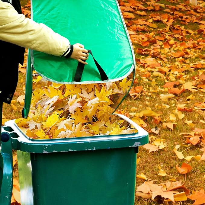PUNCHMAN Foldable Lawn and Leaf Collector - Pop up Reusable Leaf Bags with Handles,Easy Leaf Remover for Yard and Lawn,Collapsible Garden Leaf Clean up and Picker Trash Bag for Leaves with Golves