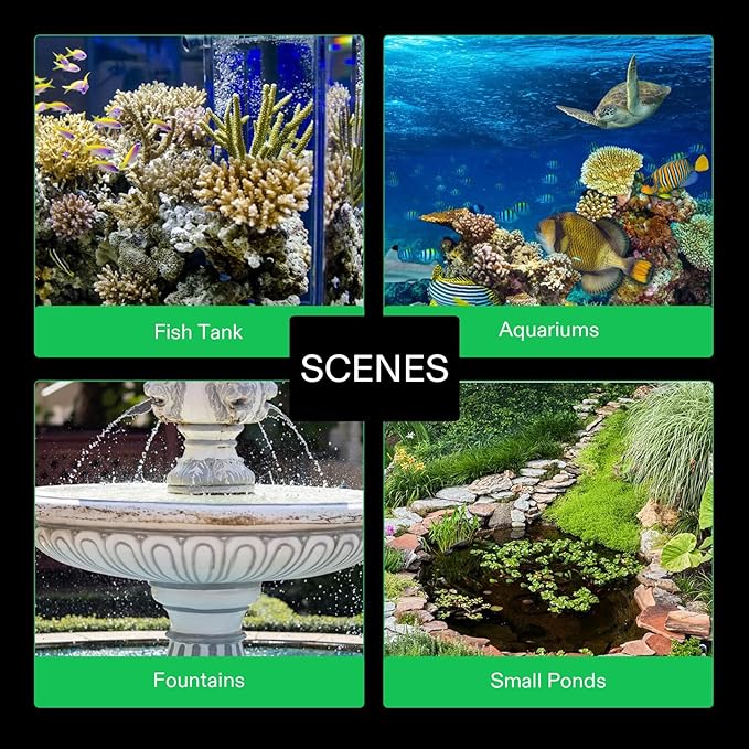 VIVOSUN 660GPH 40W Submersible Pump for Fish Tank, Pond, Aquarium, Hydroponic Systems with 5ft Power Cord and 4 Nozzles Blue