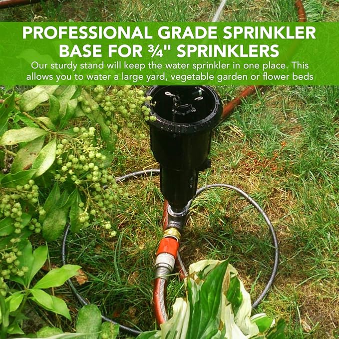 Yard Butler IRB-14 3/4-Inch Lawn Sprinkler Stand, Adjustable Metal Ring Base Sprinklers for Yard, Easy Base Stand for Garden Sprinklers for Large Areas - 2 Pack