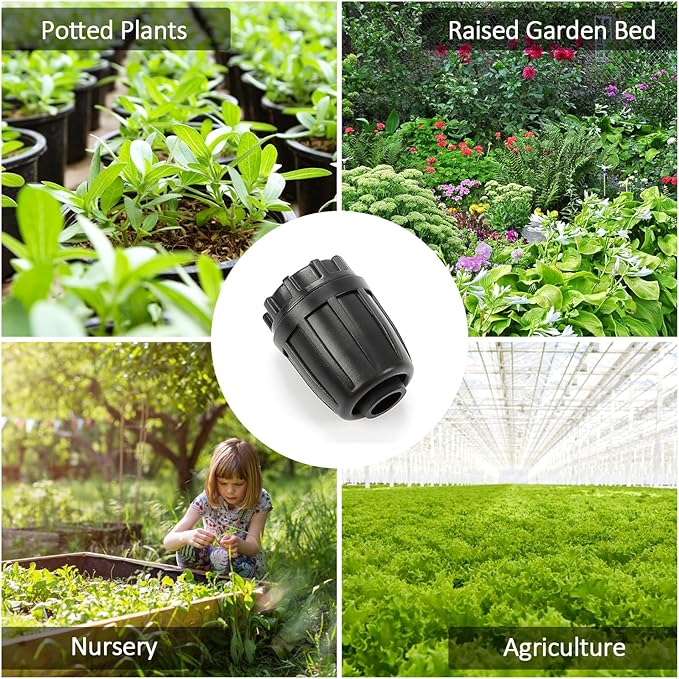 1/2 Inch Drip Irrigation End Plug Fittings, 12 Pieces 1/2'' Drip Line Barbed Locked End Cap Connectors for 1/2 Inch Irrigation Tubing (1/2" ID x 0.640" OD) for Garden Watering System