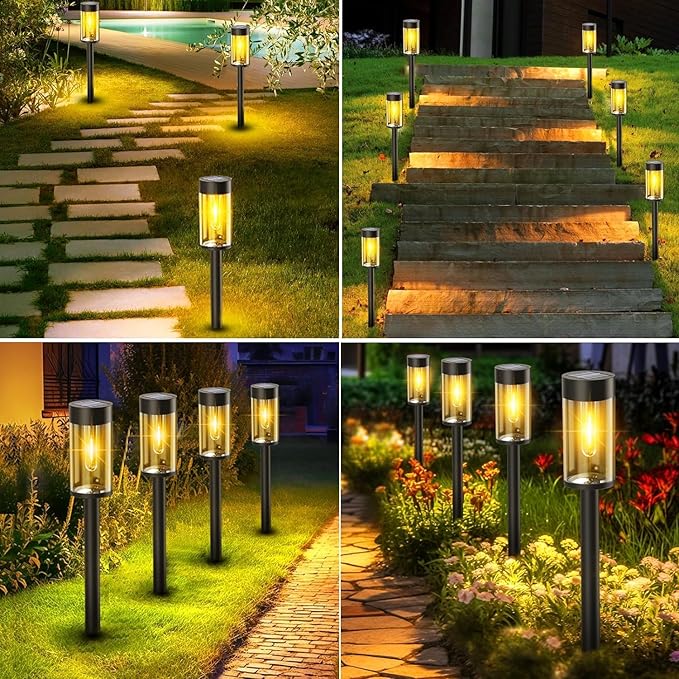 nipify LED Solar Pathway Lights Outdoor, 12 Pack Bright Solar Powered Path Garden Light Waterproof, Auto On/Off Solar Yard Lighting for Walkway Lawn Patio Landscape