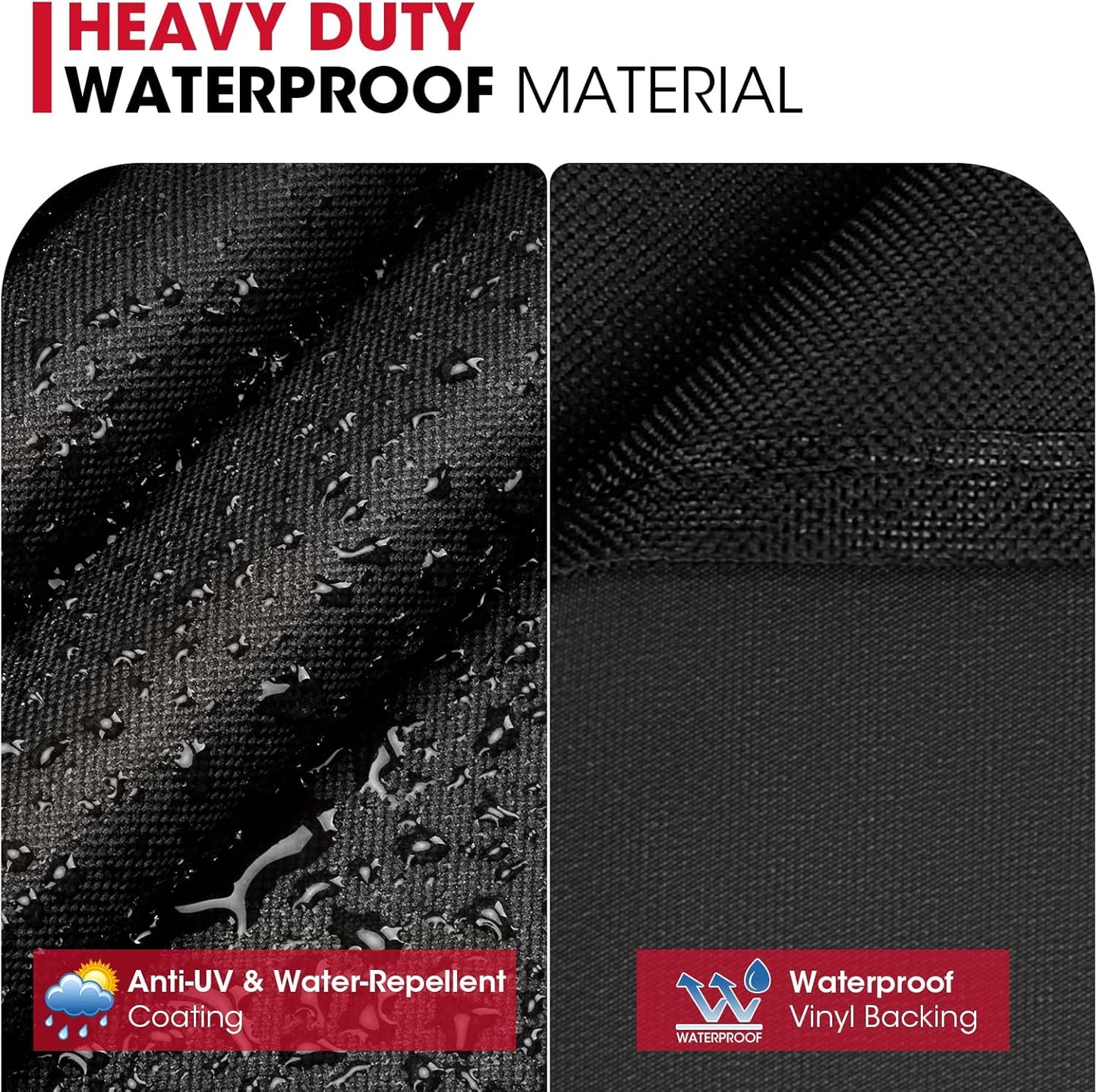 Unicook Grill Cover for Ninja OG700 OG701 OG751 Outdoor Series, Heavy Duty Waterproof Woodfire BBQ Cover with Inner Pocket, Sealed Team, Elastic Closure and Drawstrings, Black