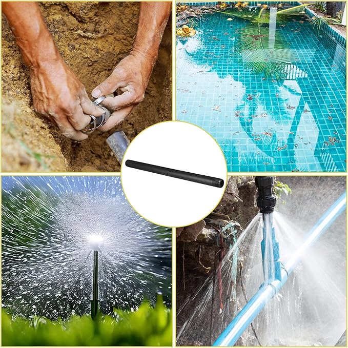 Yaomiao 5 Pcs Sprinkler Head Pipe Riser Extension 1/2 Inch MPT PVC Double Male Pipe Thread Sprinkler Riser for Lawn Irrigation System Automatic Irrigation Connector Raised Pipe (2 Inch)