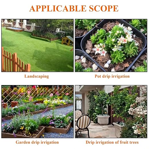 New Quick Connector Drip Irrigation Kits,Automatic Irrigation System with Replaceable Bending Dropper,Four Types of Adjustable Nozzles for Watering System for Garden Plants. (4 Kinds of nozzles)