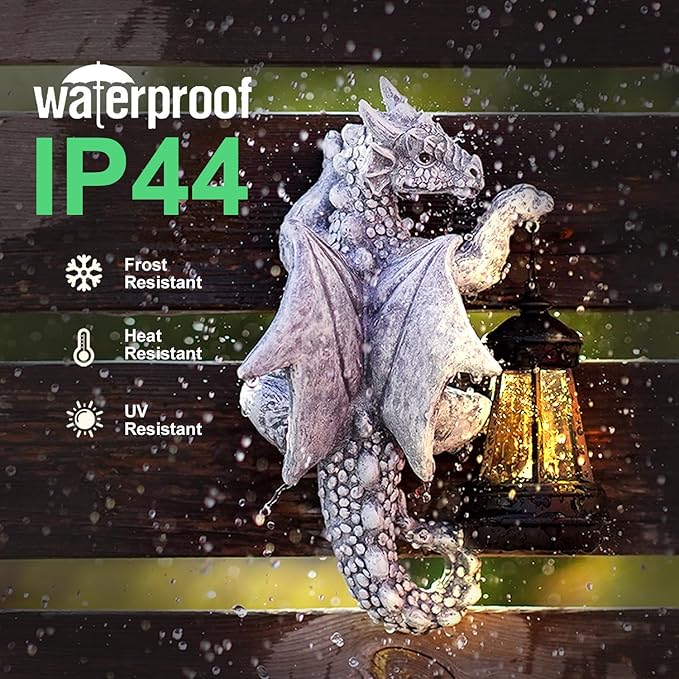 Solar Garden Decor Dragon Tree Hugger - 9.3 Inch Garden Statues Lawn Ornaments for Outside Balcony Yard Whimsical Art Outdoor,Mothers Day Gifts for Mom Grandma Women