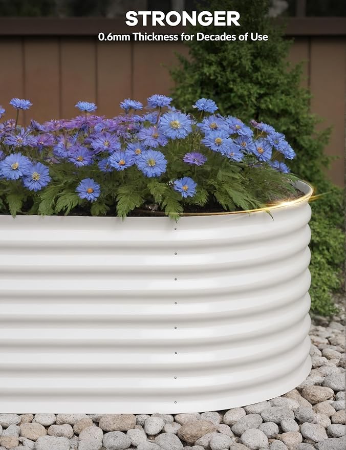 8x4x2ft Raised Garden Bed,Galvanized Raised Planter Boxes Outdoor with Easy Assembly, Large Garden Bed for Vegetables, Fruits, Flower,Raised Garden Bed,Beige