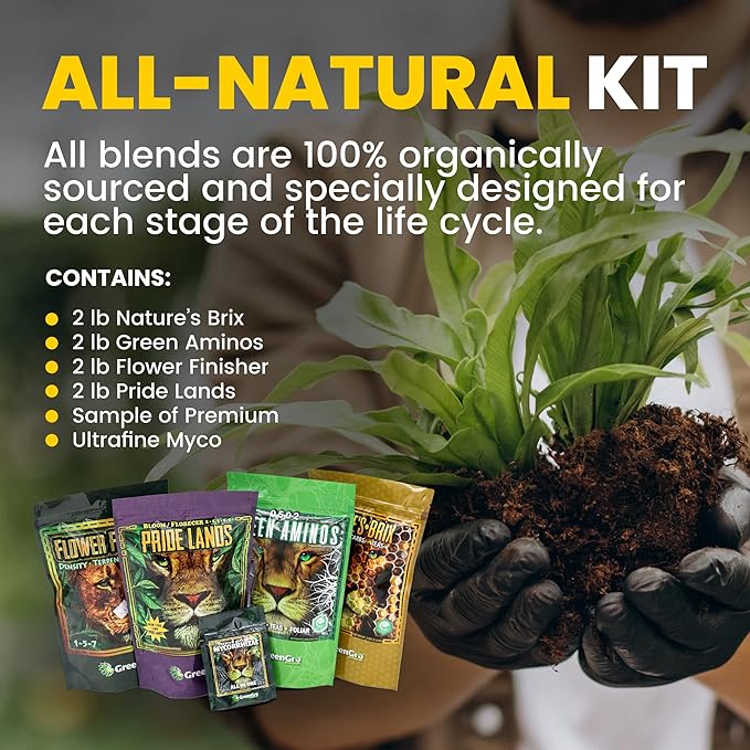 GreenGro Auto Box, Organic Fertilizer Starter Kit for Indoor and Outdoor Plants, All-Natural Plant Food with Nutrients for Rooting, Growing, Bloom, Hydroponics, and Potting Soils