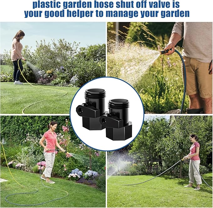 Garden Hose Shut Off Valve Adapter Brass Garden Hose Connector Fit for 3/4" Standard Water Shut Off Valve Thread Connector, for Irrigation System, RV Connection, Garden Sprays, Sprinklers -2 Pack