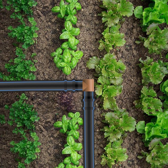 20-Pack Drip Irrigation Barbed Elbow Fittings, Fits 1/2”, 17mm .600” ID Drip Tubing