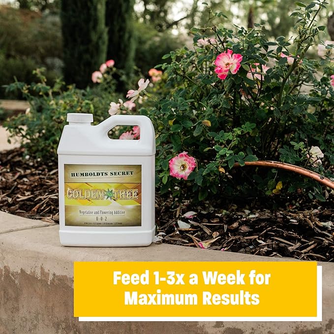 Humboldts Secret Golden Tree: Best Plant Food for Plants & Trees - All-in-One Concentrated Additive - Vegetables, Flowers, Fruits, Lawns, Roses, Tomatoes & More (64 Ounce)