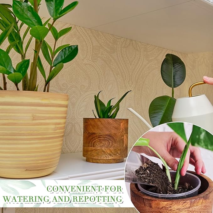 Vesici Large Size Clear Nursery Pots Variety Pack Plant Pots with Drainage Holes Planters for Indoor Plants Flexible Transparent Plastic Plant Bottle Succulents(6 Pcs,4/5/6/7/8/9 Inch)