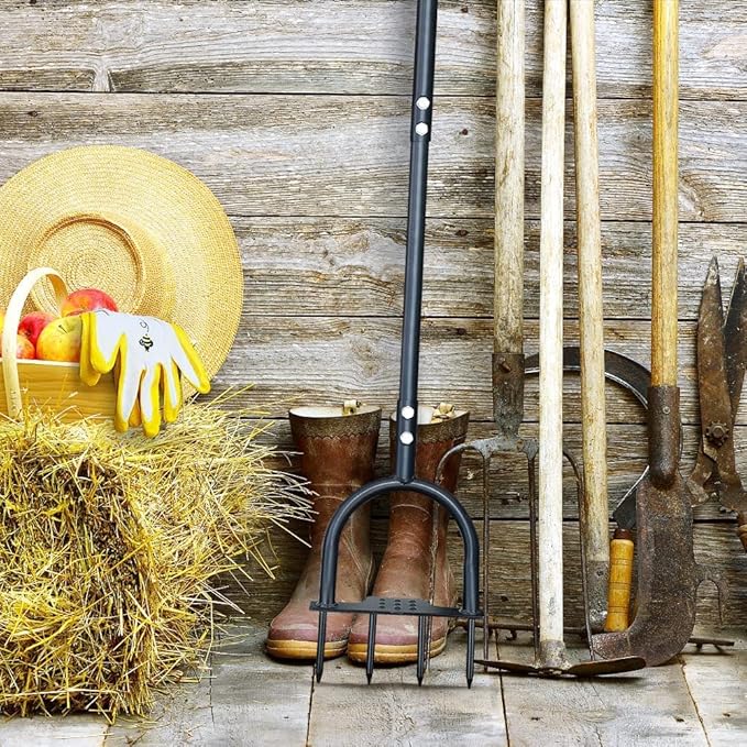 Colwelt Spike Lawn Aerator, Manual Aerator for Compacted Soils and Lawns, Non-Slip T-Handle Spike Aeration with Four 3.5-Inch Solid Steel Spikes, 38-Inch