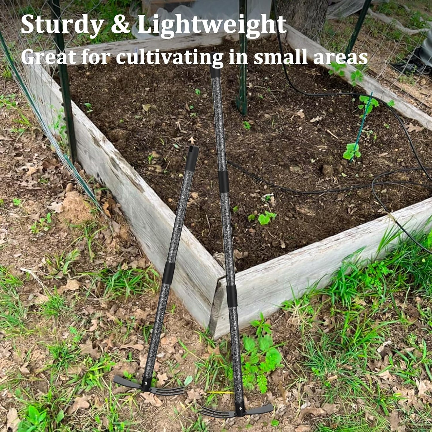 Multi-Purpose Garden Hoe Tool – Heavy Duty Adjustable (16"-30") with Ergonomic Handle, Anti-Rust Coated Steel, for Weeding, Digging, Cultivating – Lawn, Farm, Outdoor Use