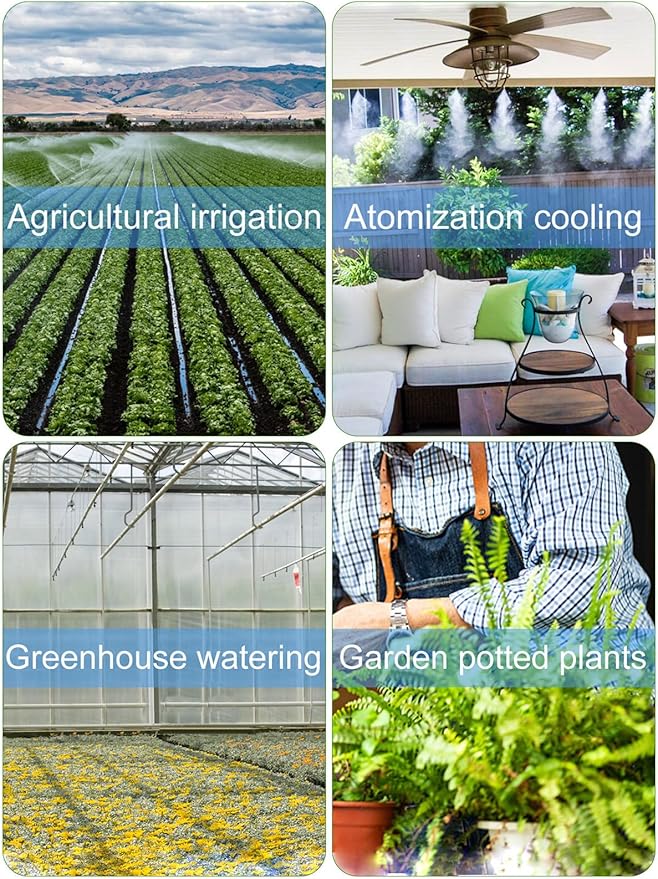 Kalolary 20PCS Barbed Tee 1/2" to 1/4" Drip Irrigation Fittings, Anti-Drop Barbed Hose Parts Connectors for 12mm/16mm to 4mm/7mm Drip Systems 6 Way Adapter(Black)