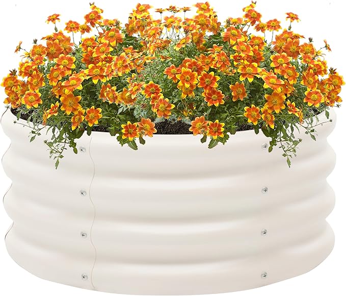 2-Pack 2x1ft Galvanized Raised Garden Bed, Outdoor Planter Bed, Metal Planter Box for Gardening and Planting