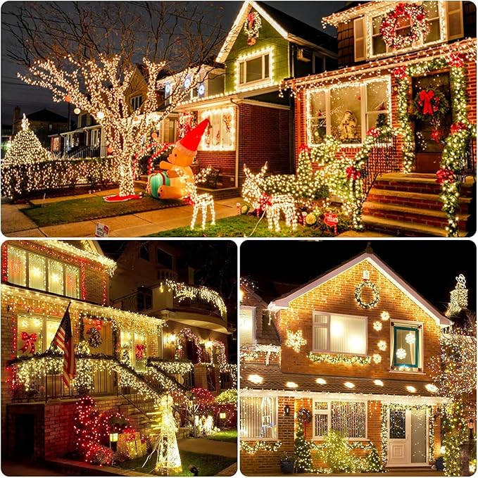 Solar Outdoor String Lights Waterproof - 2 Pack Total 170ft 480 Led Solar Powered String Lights Outdoor with 8 Modes - Twinkle Lights Solar Tree Lights for Patio Yard Garden Party Decorations