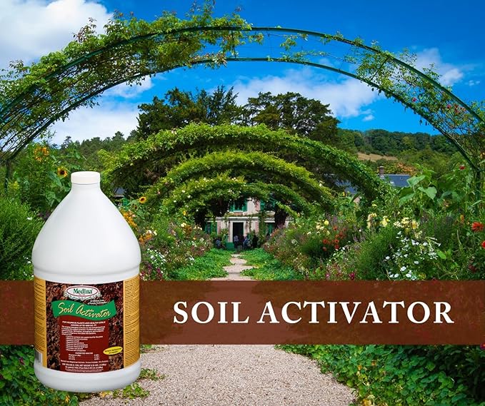 Medina Liquid Soil Activator - Liquid Fertilizer for Indoor & Outdoor Plants - Promotes Root Growth, Balances Soil Compaction - Ideal Plant Food for Houseplants - Covers up to 4000 Sq. Ft. - 1 Gal