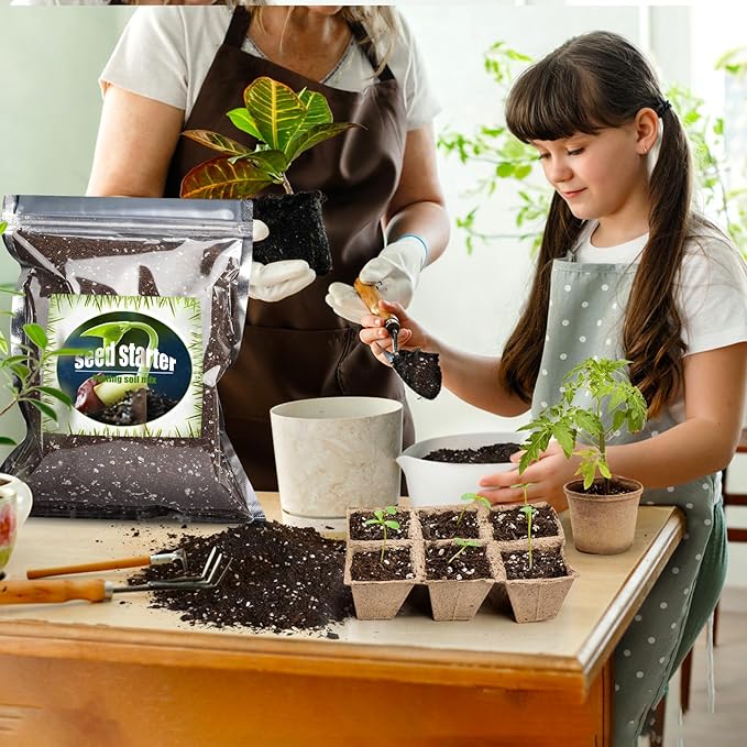 Organic Seed Starter Premium Potting Soil Mix 2qt, All Natural Seed Starter Mix for Fast Germination and Vigorous Seedlings with Strong Root Systems