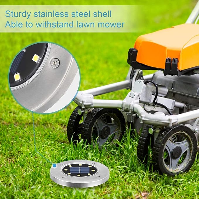 ZGWJ Solar Ground Lights,16 Pack Waterproof Solar Garden Lights, Upgraded Outdoor Garden Waterproof Bright in-Ground Lights, Landscape Lights for Pathway,Yard,Deck,Lawn,Patio,Walkway White