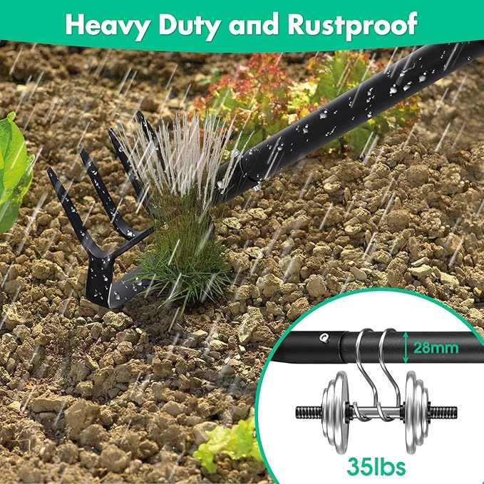 Hoe Garden Tools,72 Inch Long Handle Stirrup Hoe Garden Tools Cultivator for Weeding Gardening,Heavy Duty Metal Garden Hoe Scuffle Garden Hula Hoe Rake,Manual Weeder Gardening Tool Tiller Cultivator