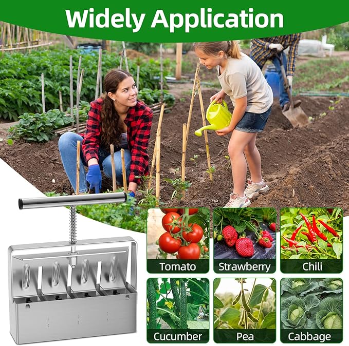 Soil Blocker, Soil Block Maker for Seed Starting with Strong Hand Held, 4 Pcs 2-Inch Soil Blocking Tool for Grow Seedling, Seed Starter Soil Tray Garden Potting Soil, Indoor Outdoor Plants