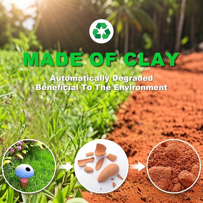 Self Watering Planter Insert Terracotta Watering Spikes Premium Plant Watering Devices Irrigation Dripper Self Watering Spikes Automatic Plant Accessories 4 Packs