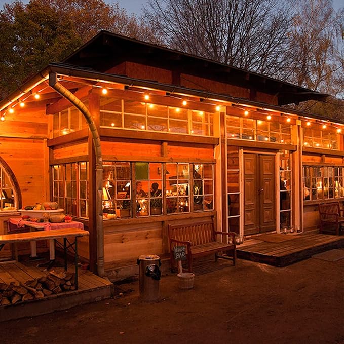 Outdoor String Lights, 100Ft G40 Globe Patio Lights Waterproof with 100 Warm White Bulbs, Connectable Hanging Backyard Light for Outside Garden Balcony Holiday Party Decor-Black