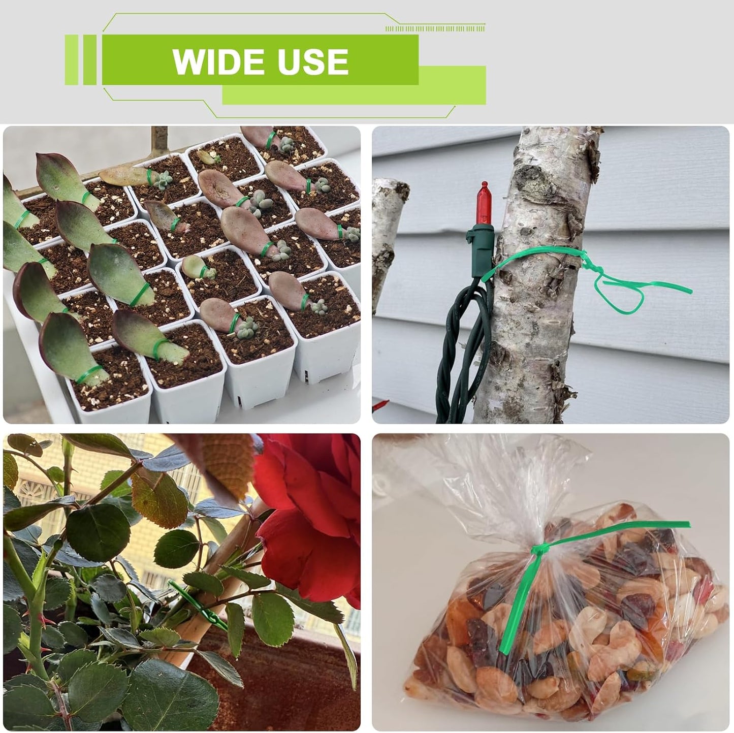 656ft/200m Twist Ties for Plants, Garden Twine for Climbing Plants & Outdoor Use, UV Resistant Plant Ties with Cutter, Garden Wire/String/Ties for Vines, Shrubs, Home & Office Organizing