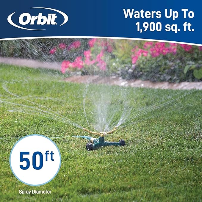 3-Arm Metal Sprinkler with Wheel Base (2-Pack 3-Arm Metal Sprinkler)