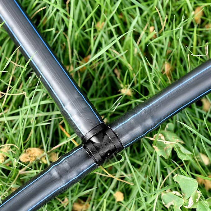 Maitys 8 Pieces Drip Irrigation Barbed Tee Fittings 1/2 Inch Universal Barbed Tee Fittings Connectors Drip Plastic Soaker Hose Connectors Hose End Stop, Black(Tee)