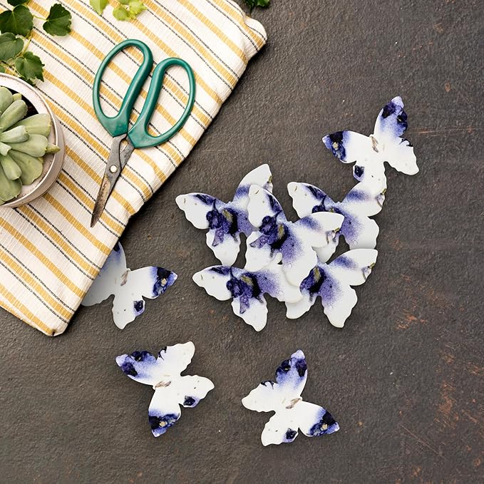 50 pcs Small Purple Butterflies – Plantable Seed Paper for Weddings, Gifts, and Life Events (#45s)