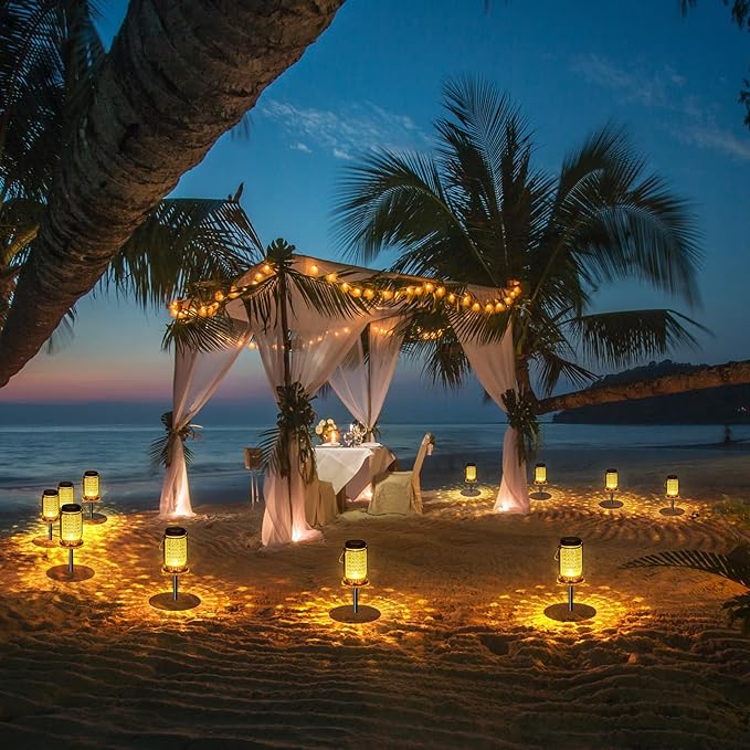 Outdoor Garden Decor, 4 Pack Solar Lantern Waterproof Warmwhite Mason Jar Hanging Lights, Porch Decorative for Garden Yard Patio Backyard Deck Courtyard Lawn