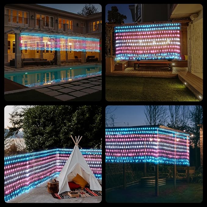 Trans Flag Lights Outdoor, 6.6x3.3 FT Trans Pride Flag Pride Decorations Connectable, 330LED Waterproof Transgender Flag with Lights, Pride Month Decorations for Room, Yard, Party, Office