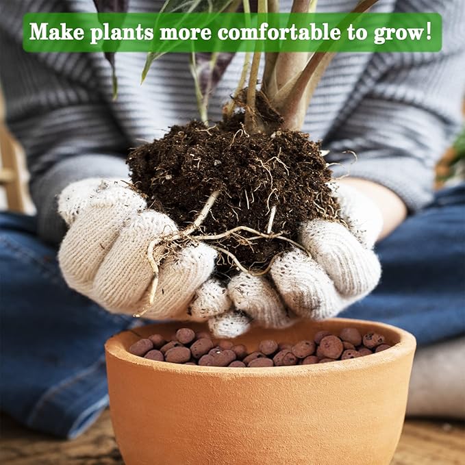 Legigo 4 LBS Organic Expanded Clay Pebbles, 4mm-16mm Light Clay Leca Balls for Plants, Natural Hydroton Clay Pebbles for Hydroponic & Aquaponics Growing, Orchid Potting Mix, Dutch Buckets, Drainage