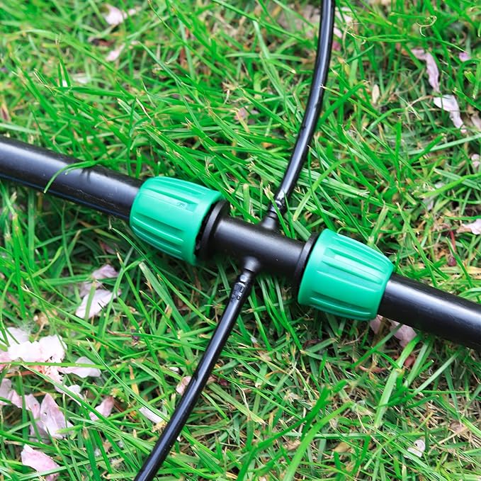 1/2 inch Tubing (1/2" ID x0.6-0.63" OD) 16mm to 1/4 inch Irrigation Tube Anti-Drop Barbed Hose Fittings (Fits 13mm ID / 4mm ID) (1/2 to 1/4 inch Fittings Kit)