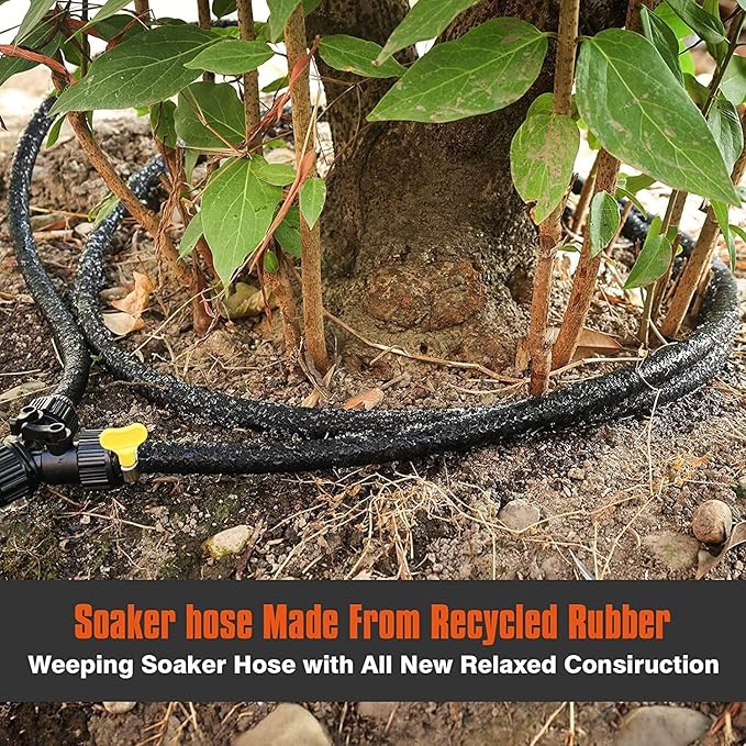 Soaker Hose for Trees, 1/2" Heavy Duty 10 FT Soaker Ring Hose,Garden Soaker Hose with Y Splitter