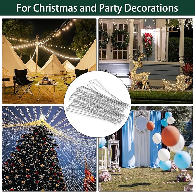 CEWOR 500 Pack 6 Inch Landscape Staples 11 Gauge Garden Stakes, Garden Staples Galvanized U-Shaped Pins Lawn Ground Yard Staples Fence Stakes for Landscaping Fabric Drip Irrigation