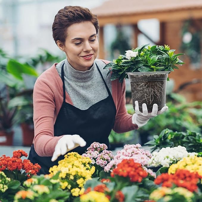 MIXC 30 Packs 5" Reinforced Clear Nursery Pots with Drainage Holes, Transparent Plastic Plant Pot Seedling Pots, Seed Starter Pots for Planting, Flower Pot