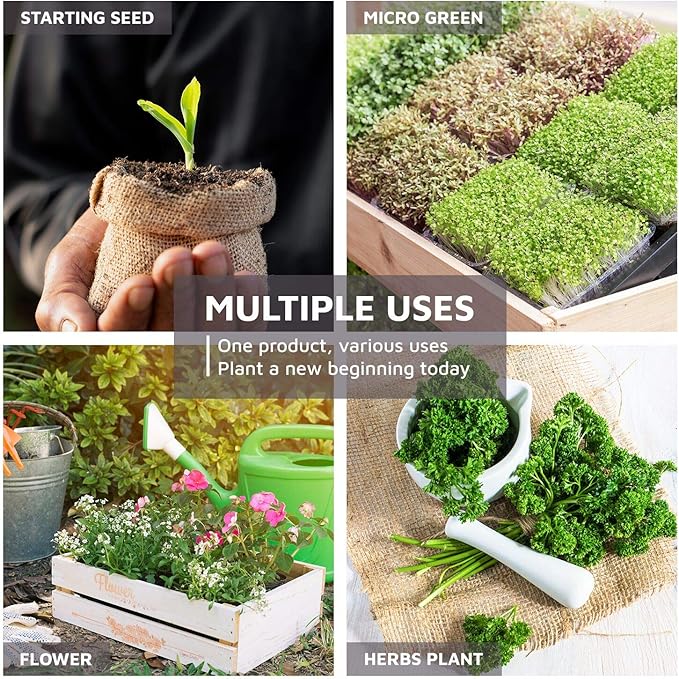 UBICON Easy Use Coco Coir Organic Top Soil for Indoor/Outdoor Plants; 8 Bricks Expands to 20 Gallons, Excellent Aeration, Free of Chemicals, and Retains Water (8)