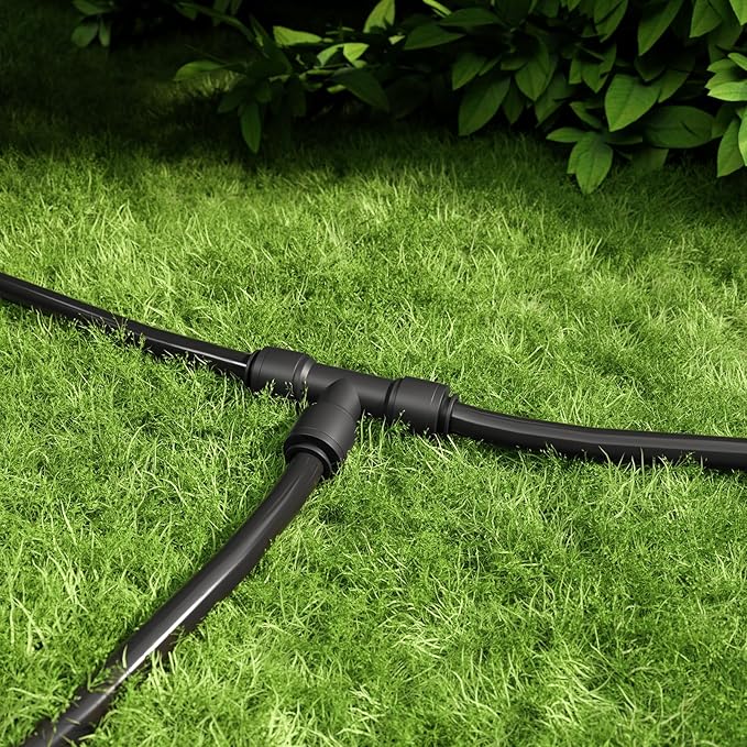 15 Packs Quick Efficient Connector 1/4" Drip Irrigation Tee Connectors Leak Free Fittings for Sprinkler or Drip Irrigation System