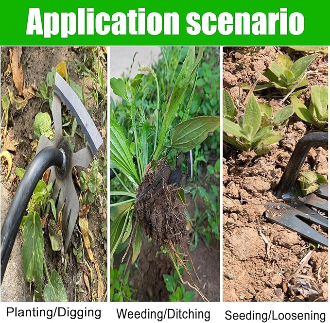 2Pcs Gardening Hand Weeder Tools, Weeding Artifact Uprooting Weeding Tool, Sharp Manganese Steel Weed Puller Tool, Manual Garden Weeders Tools for Vegetable Backyard Loosening Planting Weeding