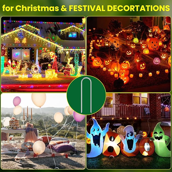 Galvanized Landscape Staples Plant Cover Stakes 6 Inch 11 Gauge Anti-Rust Garden Stakes Landscaping Fabric Pins Yard Stakes for Christmas Decoration Weed Barrier Fabric, Metal Stakes (20pcs)