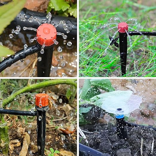 Drip Irrigation System:83FT Adjustable Irrigation Watering System for Garden Bed Greenhouse-Complete Drip Irrigation Kit with Mainline 1/4" Distribution Tubing Drip Emitters and Connectors