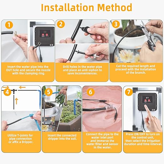 Solar Irrigation, Automatic Plants Watering System, Solar Powered Drip Irrigation Kit, Self Watering Devices with Timer, Outdoor Irrigation System for Potted Plants in Patio, Balcony (Large)