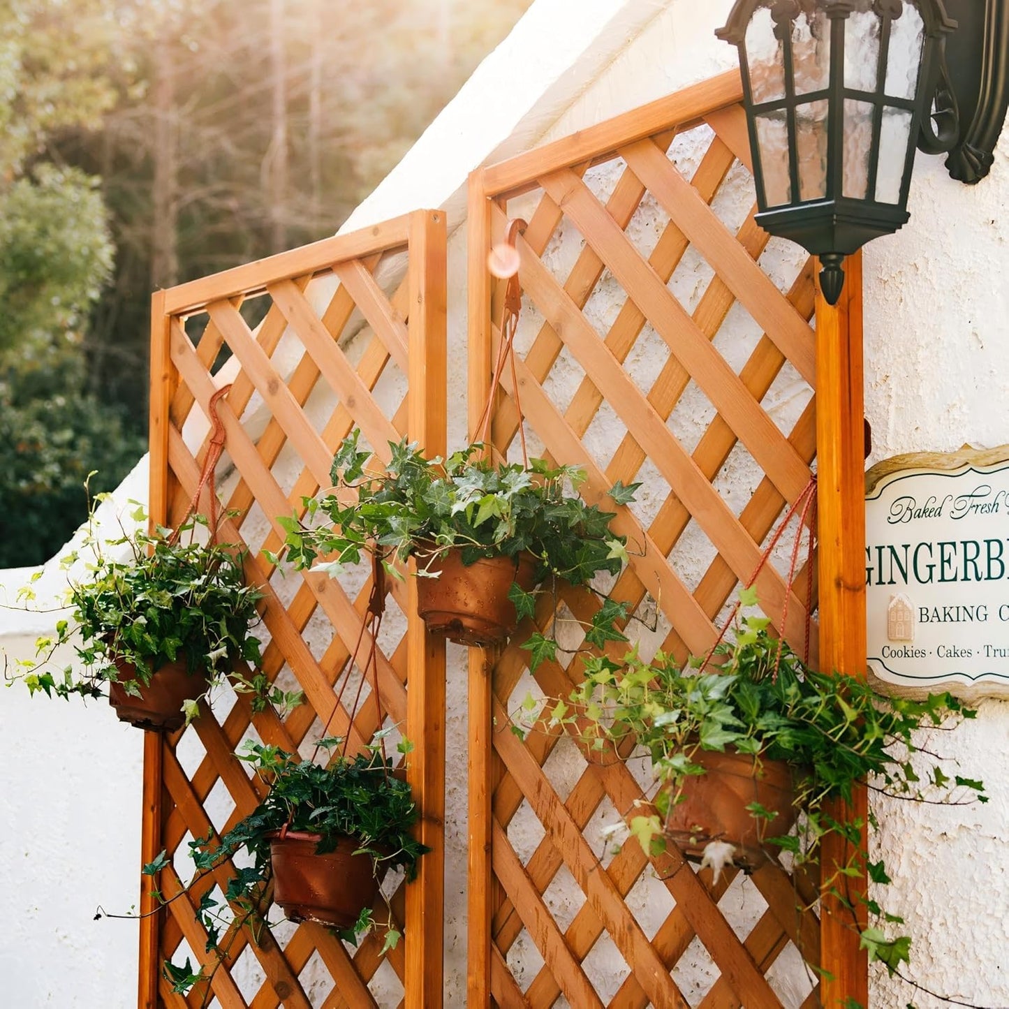 2-Pack Wooden Garden Trellis Panels – 72" H x 24" W Climbing Plant Support Screen for Outdoor Vines, Roses & Vegetables – FSC Fir Wood, Weather-Resistant, Lattice Privacy Fence