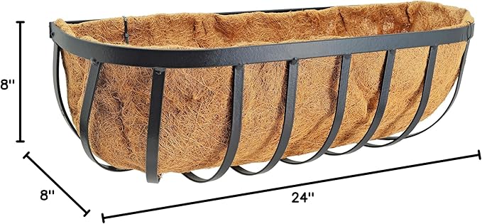 Arcadia Garden Products 1529 Solstice Series Wall Trough Planter, 24-Inch, Black