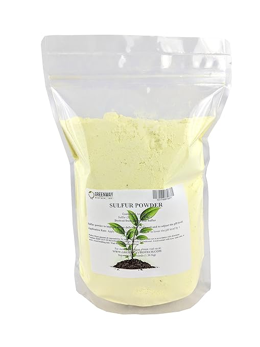 Greenway Biotech Organic Sulfur Powder Fertilizer for Plants- Required to Lower pH & Increased Sulfur Deficiencies- Essential Nutrients for Plant Growth with Macronutrients (3 Pounds)